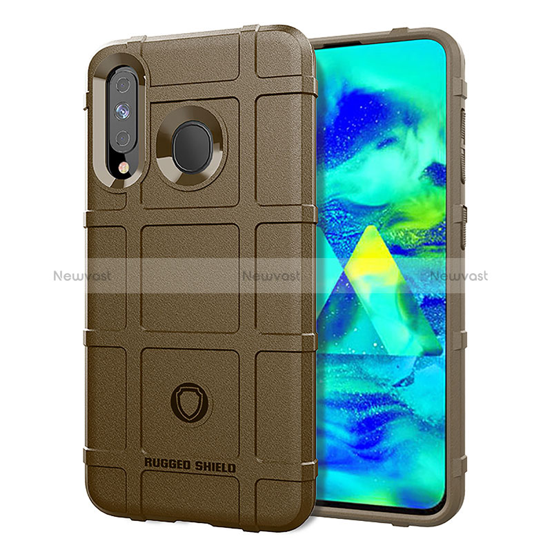 Ultra-thin Silicone Gel Soft Case 360 Degrees Cover J01S for Samsung Galaxy A60 Brown