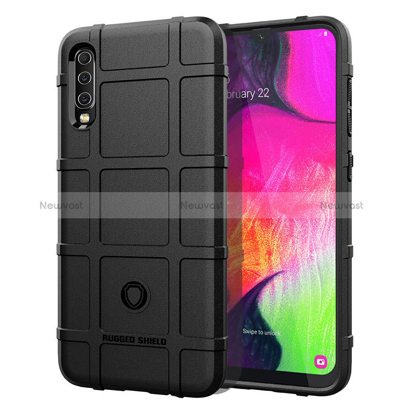 Ultra-thin Silicone Gel Soft Case 360 Degrees Cover J01S for Samsung Galaxy A70 Black