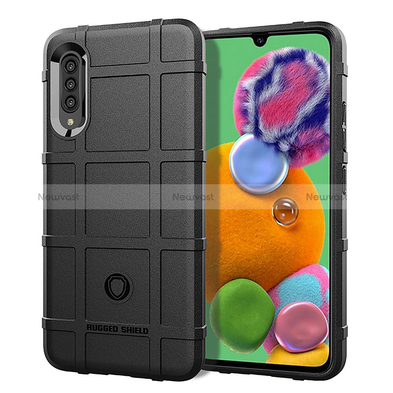 Ultra-thin Silicone Gel Soft Case 360 Degrees Cover J01S for Samsung Galaxy A90 5G Black