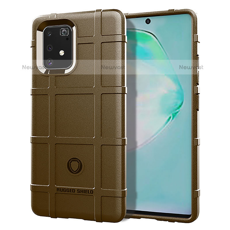 Ultra-thin Silicone Gel Soft Case 360 Degrees Cover J01S for Samsung Galaxy A91 Brown