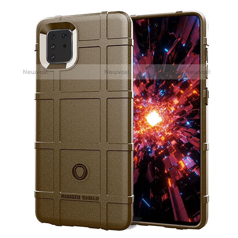 Ultra-thin Silicone Gel Soft Case 360 Degrees Cover J01S for Samsung Galaxy Note 10 Lite Brown