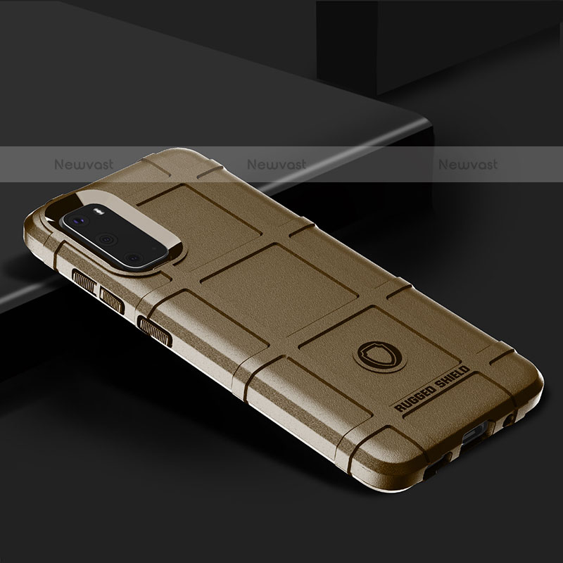 Ultra-thin Silicone Gel Soft Case 360 Degrees Cover J01S for Samsung Galaxy S20 Brown