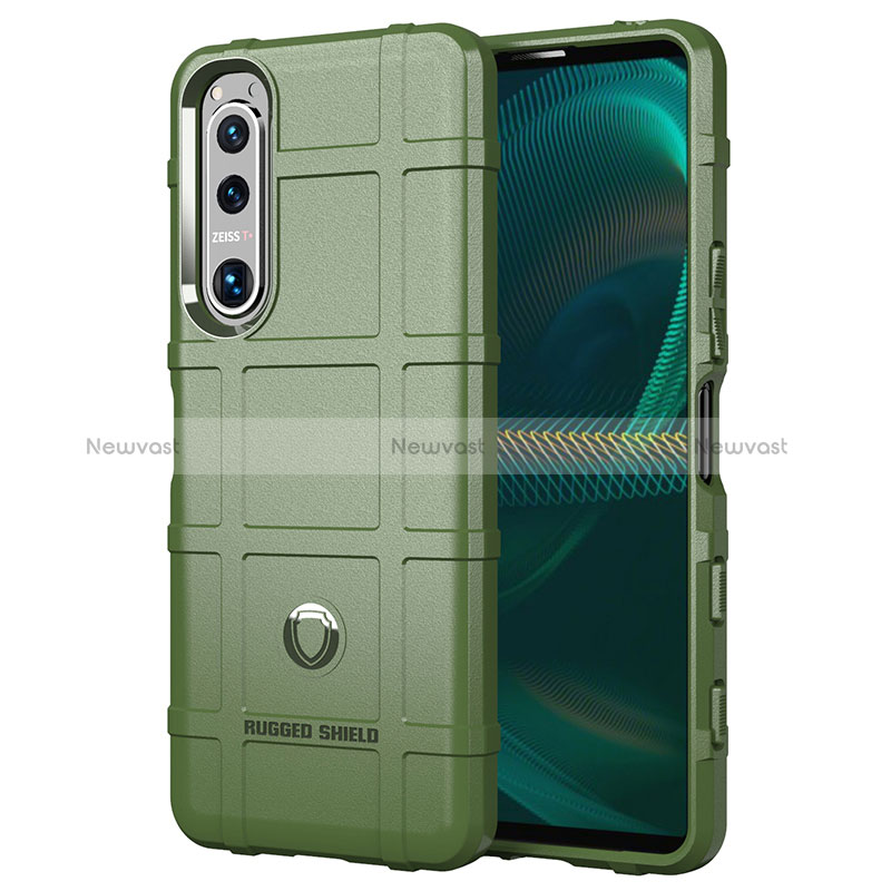 Ultra-thin Silicone Gel Soft Case 360 Degrees Cover J01S for Sony Xperia 5 III SO-53B Green