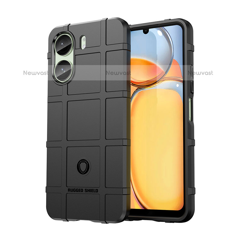 Ultra-thin Silicone Gel Soft Case 360 Degrees Cover J01S for Xiaomi Poco C65 Black