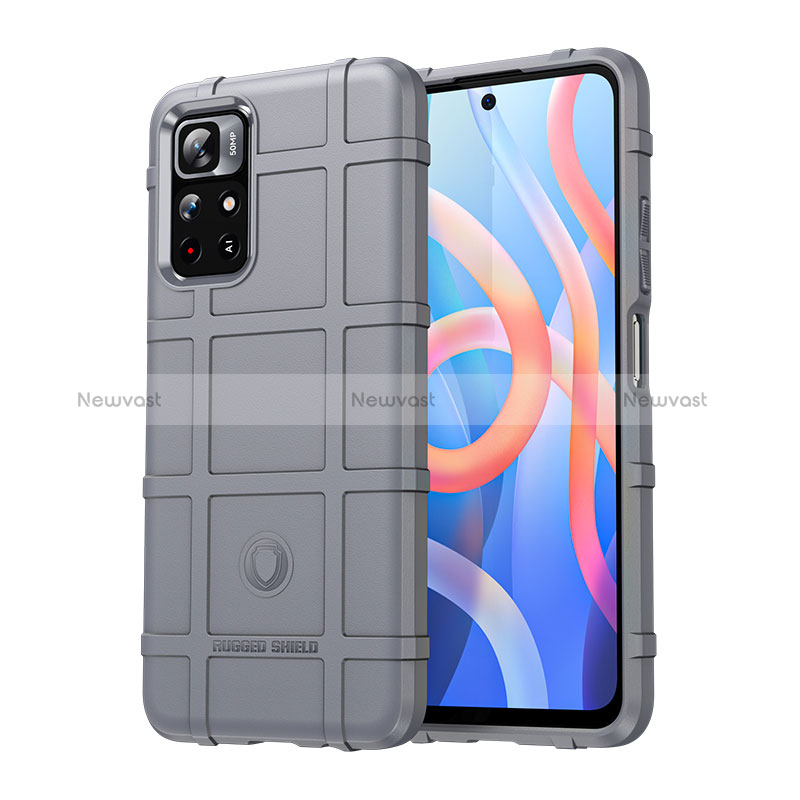 Ultra-thin Silicone Gel Soft Case 360 Degrees Cover J01S for Xiaomi Poco M4 Pro 5G Gray