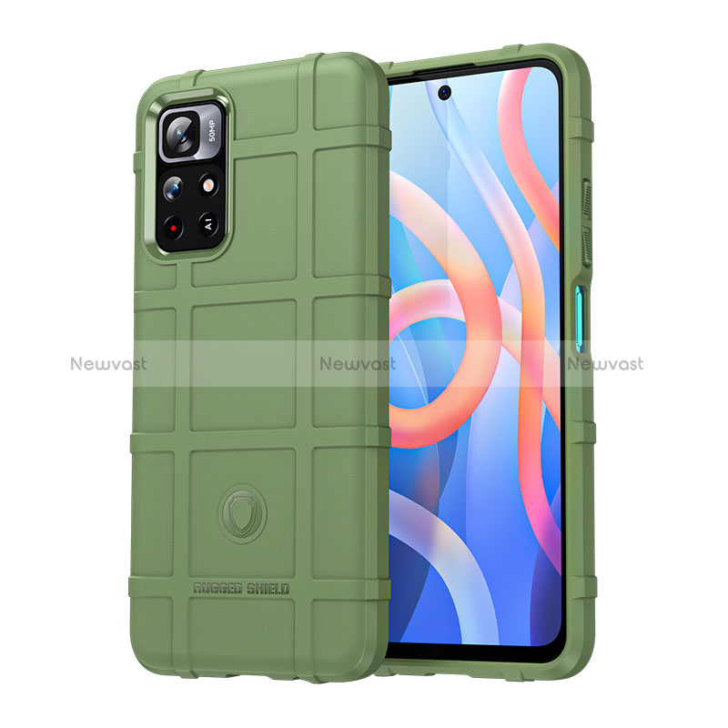 Ultra-thin Silicone Gel Soft Case 360 Degrees Cover J01S for Xiaomi Poco M4 Pro 5G Green