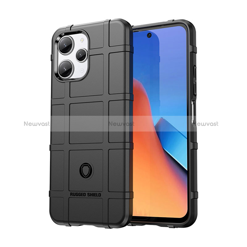 Ultra-thin Silicone Gel Soft Case 360 Degrees Cover J01S for Xiaomi Poco M6 Pro 5G Black