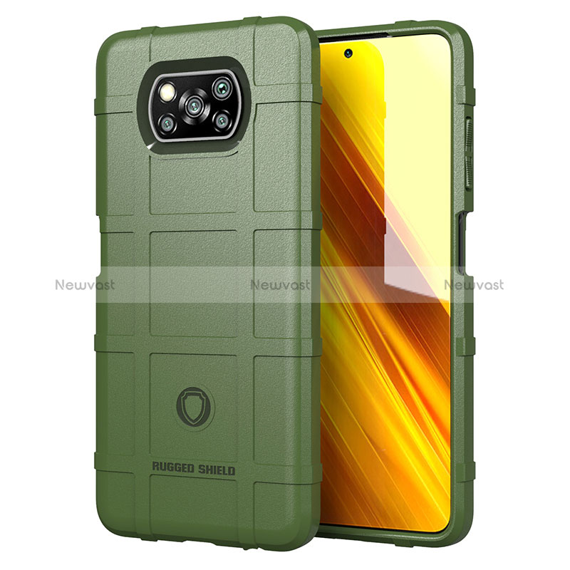 Ultra-thin Silicone Gel Soft Case 360 Degrees Cover J01S for Xiaomi Poco X3 NFC Green