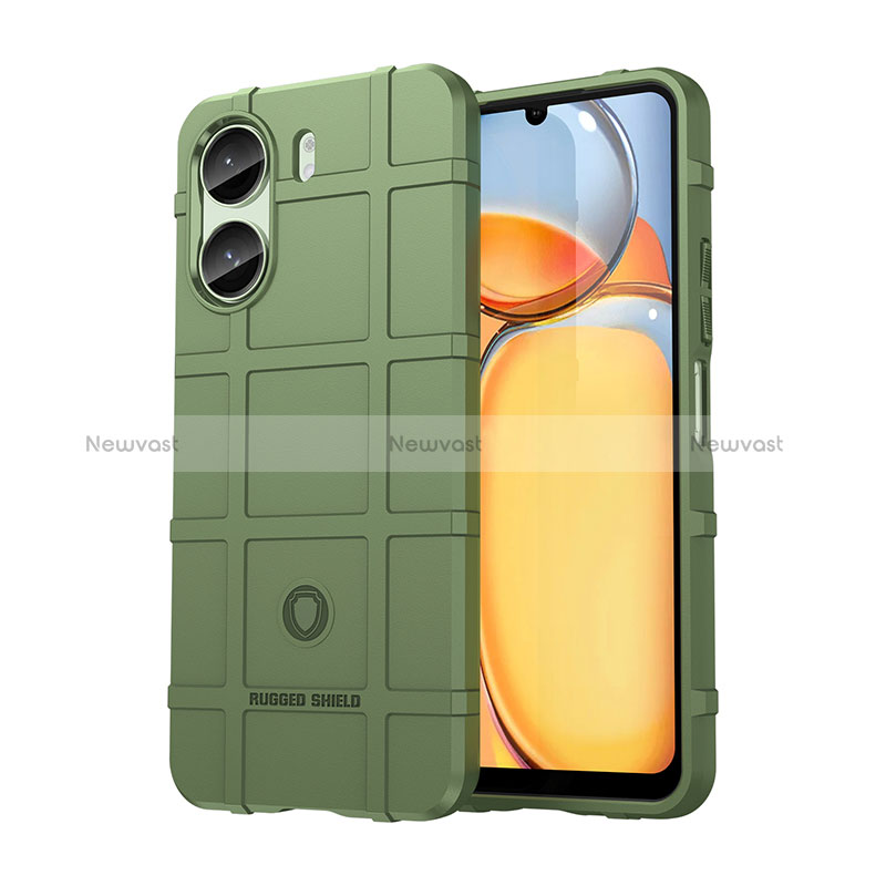 Ultra-thin Silicone Gel Soft Case 360 Degrees Cover J01S for Xiaomi Redmi 13C Green