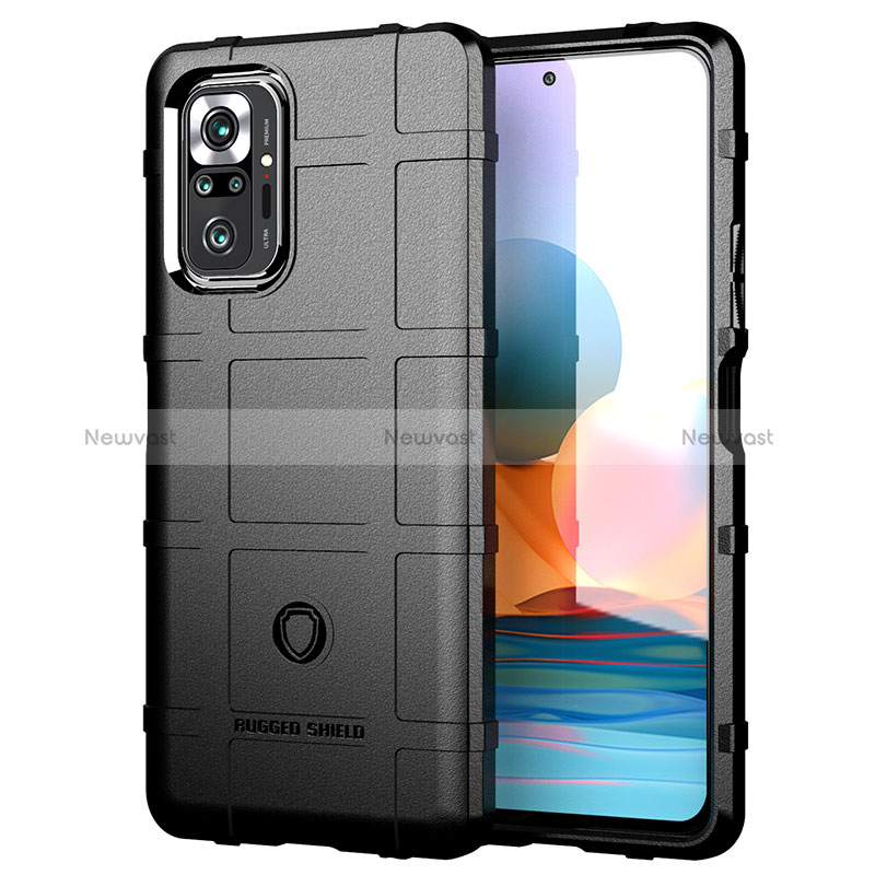 Ultra-thin Silicone Gel Soft Case 360 Degrees Cover J01S for Xiaomi Redmi Note 10 Pro 4G Black