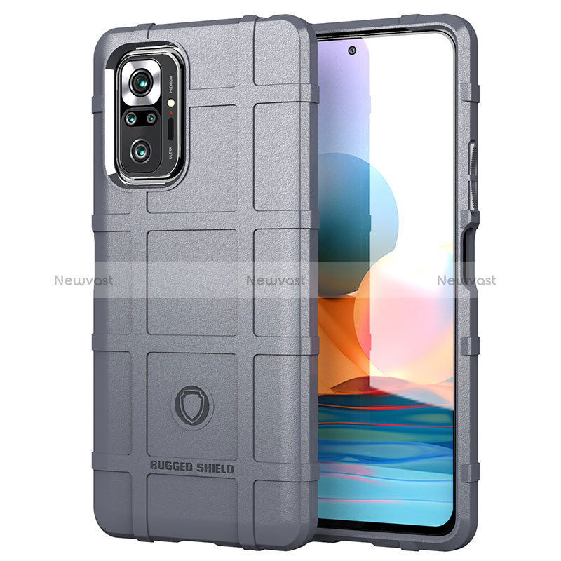 Ultra-thin Silicone Gel Soft Case 360 Degrees Cover J01S for Xiaomi Redmi Note 10 Pro 4G Gray