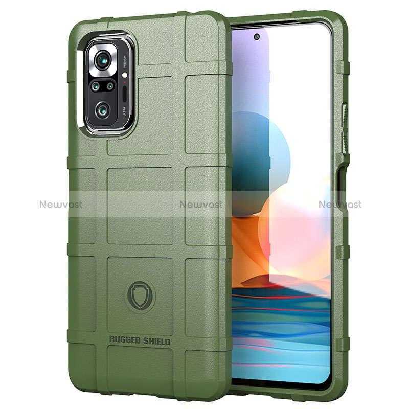 Ultra-thin Silicone Gel Soft Case 360 Degrees Cover J01S for Xiaomi Redmi Note 10 Pro 4G Green