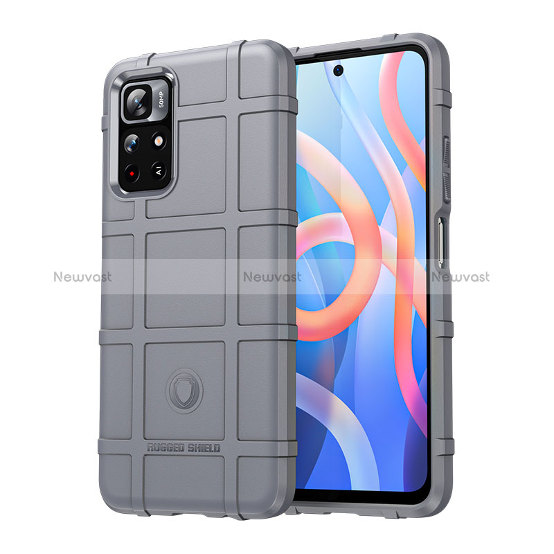 Ultra-thin Silicone Gel Soft Case 360 Degrees Cover J01S for Xiaomi Redmi Note 11T 5G Gray