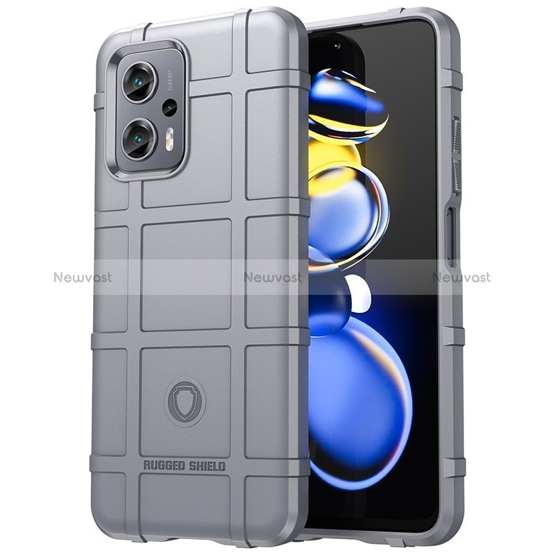 Ultra-thin Silicone Gel Soft Case 360 Degrees Cover J01S for Xiaomi Redmi Note 11T Pro 5G Gray