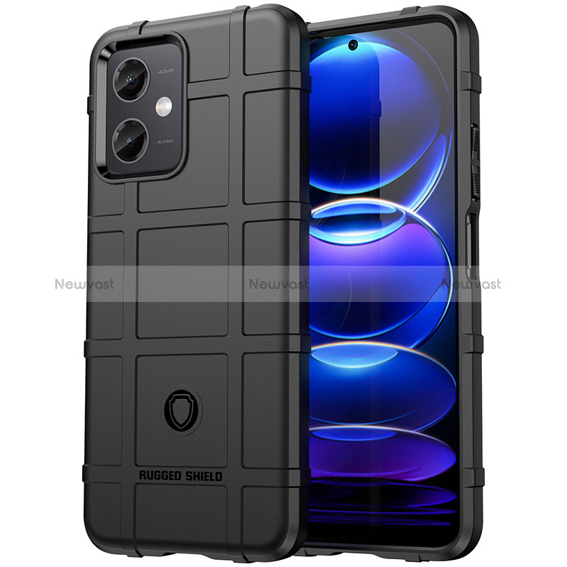 Ultra-thin Silicone Gel Soft Case 360 Degrees Cover J01S for Xiaomi Redmi Note 12R Pro 5G Black