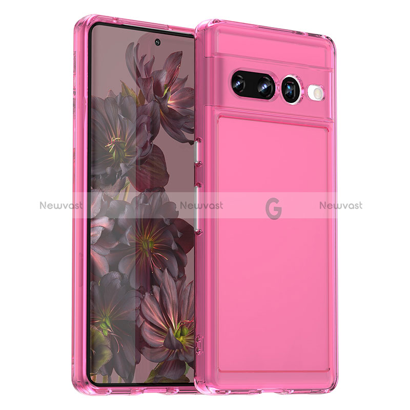 Ultra-thin Silicone Gel Soft Case 360 Degrees Cover J02S for Google Pixel 7 Pro 5G Hot Pink