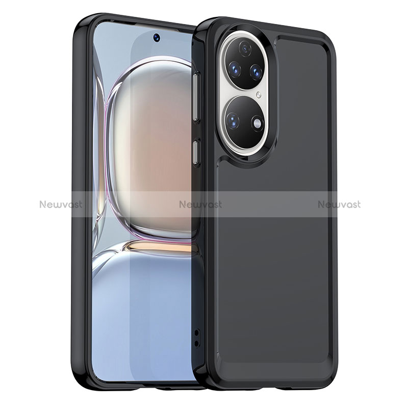 Ultra-thin Silicone Gel Soft Case 360 Degrees Cover J02S for Huawei P50 Pro Black