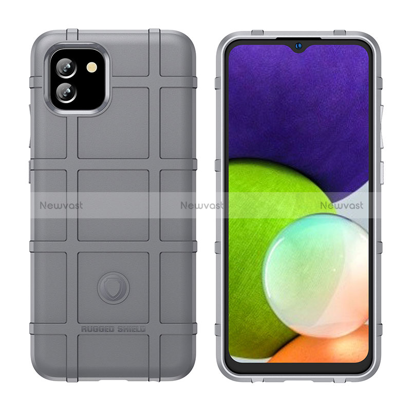 Ultra-thin Silicone Gel Soft Case 360 Degrees Cover J02S for Samsung Galaxy A03 Gray