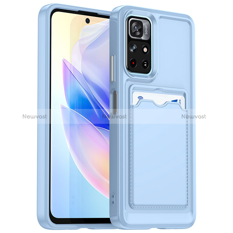 Ultra-thin Silicone Gel Soft Case 360 Degrees Cover J02S for Xiaomi Poco M4 Pro 5G Blue