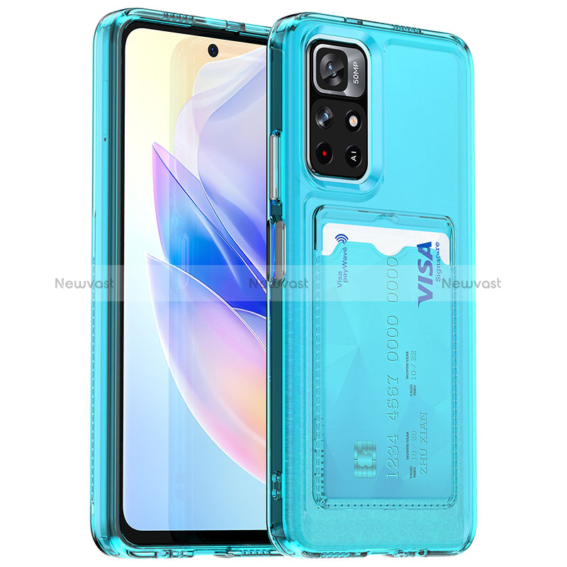 Ultra-thin Silicone Gel Soft Case 360 Degrees Cover J02S for Xiaomi Poco M4 Pro 5G Sky Blue