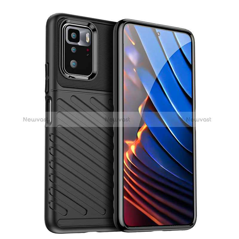 Ultra-thin Silicone Gel Soft Case 360 Degrees Cover J02S for Xiaomi Redmi Note 10 Pro 5G Black