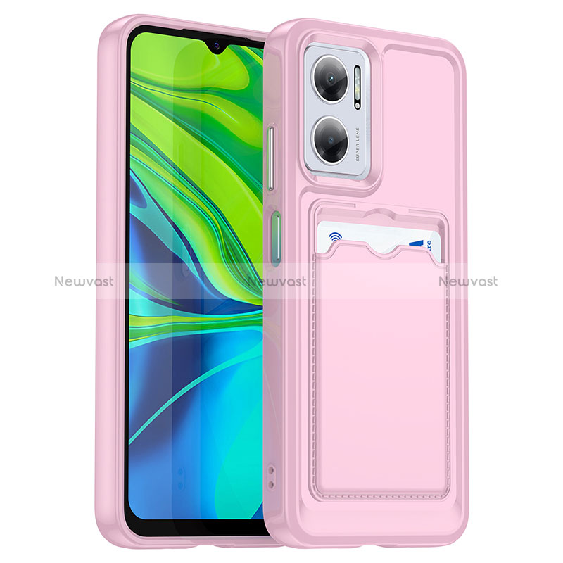 Ultra-thin Silicone Gel Soft Case 360 Degrees Cover J02S for Xiaomi Redmi Note 11E 5G Pink