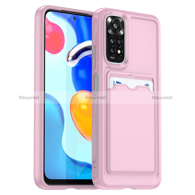 Ultra-thin Silicone Gel Soft Case 360 Degrees Cover J02S for Xiaomi Redmi Note 11S 4G Pink