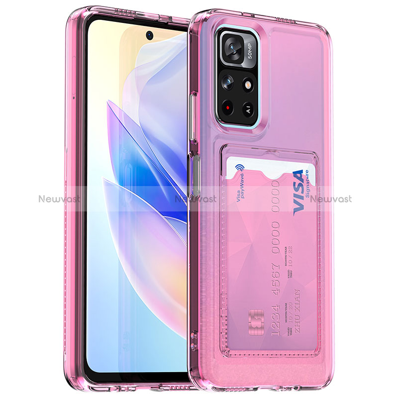 Ultra-thin Silicone Gel Soft Case 360 Degrees Cover J02S for Xiaomi Redmi Note 11T 5G Hot Pink