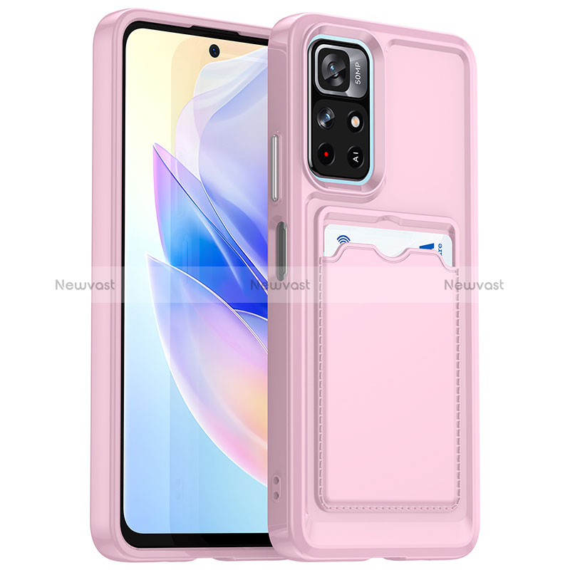 Ultra-thin Silicone Gel Soft Case 360 Degrees Cover J02S for Xiaomi Redmi Note 11T 5G Pink