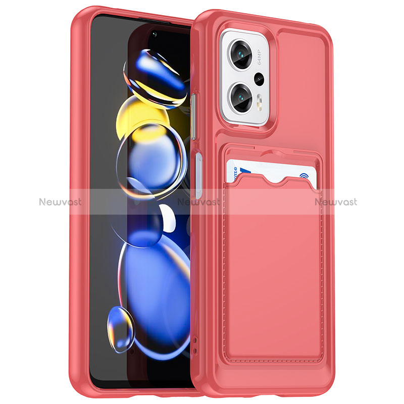 Ultra-thin Silicone Gel Soft Case 360 Degrees Cover J02S for Xiaomi Redmi Note 11T Pro+ Plus 5G Red