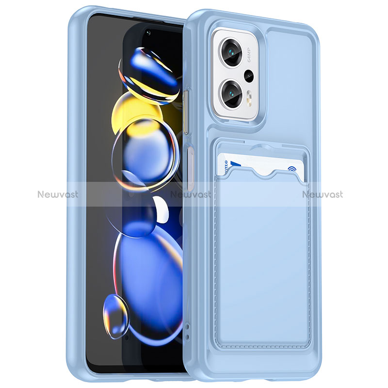 Ultra-thin Silicone Gel Soft Case 360 Degrees Cover J02S for Xiaomi Redmi Note 12T Pro 5G Blue