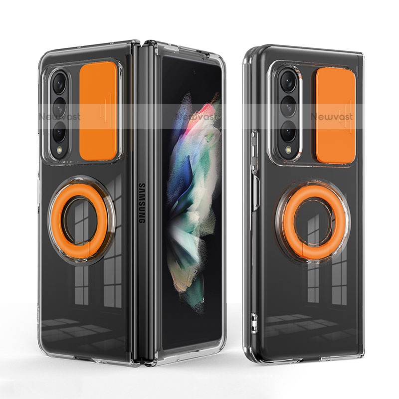 Ultra-thin Silicone Gel Soft Case 360 Degrees Cover MJ1 for Samsung Galaxy Z Fold3 5G Orange