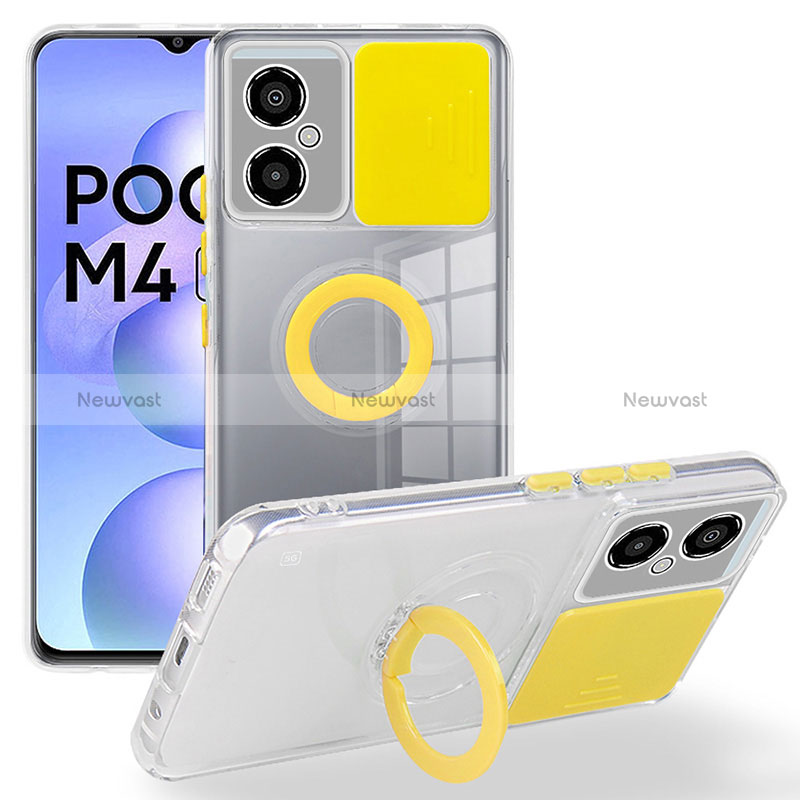 Ultra-thin Silicone Gel Soft Case 360 Degrees Cover MJ1 for Xiaomi Poco M4 5G Yellow