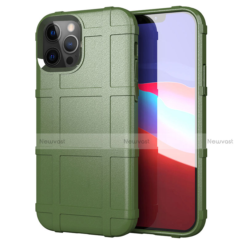 Ultra-thin Silicone Gel Soft Case 360 Degrees Cover S01 for Apple iPhone 12 Pro Max Green