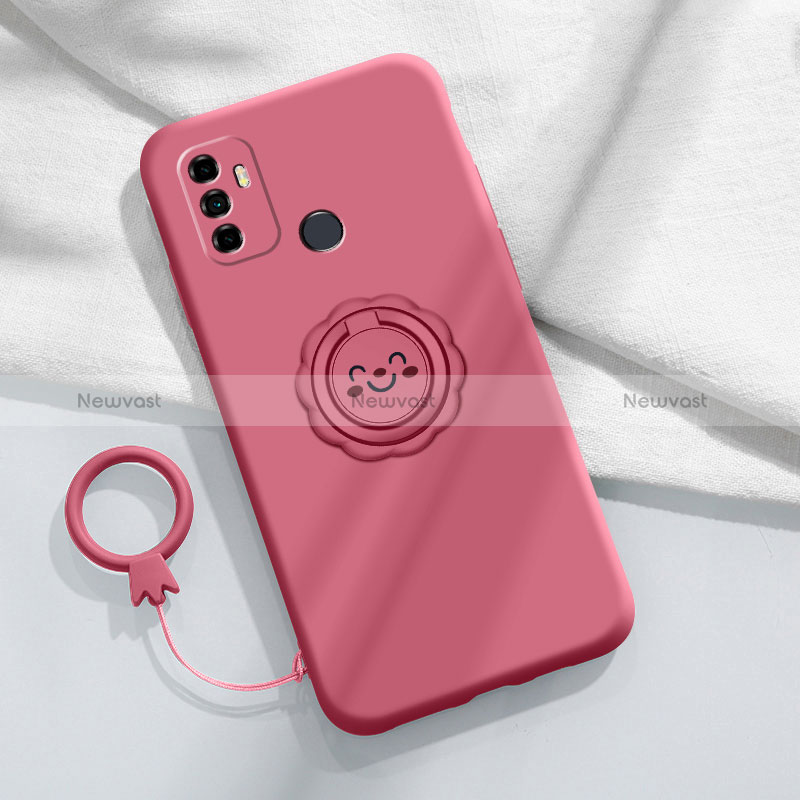 Ultra-thin Silicone Gel Soft Case 360 Degrees Cover S01 for Oppo A11s Red Wine