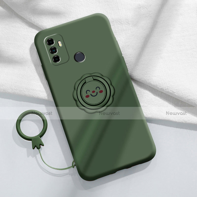 Ultra-thin Silicone Gel Soft Case 360 Degrees Cover S01 for Oppo A32 Midnight Green