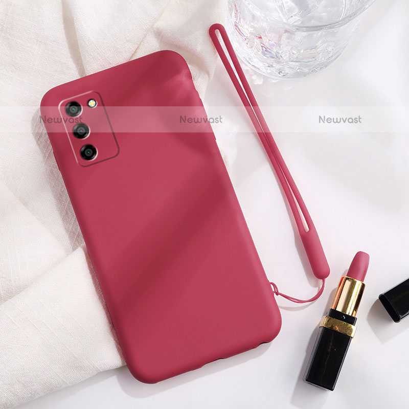 Ultra-thin Silicone Gel Soft Case 360 Degrees Cover S01 for Oppo A55S 5G Red