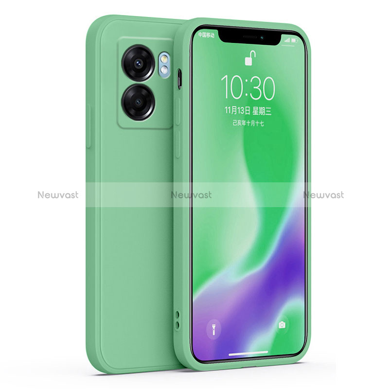 Ultra-thin Silicone Gel Soft Case 360 Degrees Cover S01 for Oppo A56S 5G Green