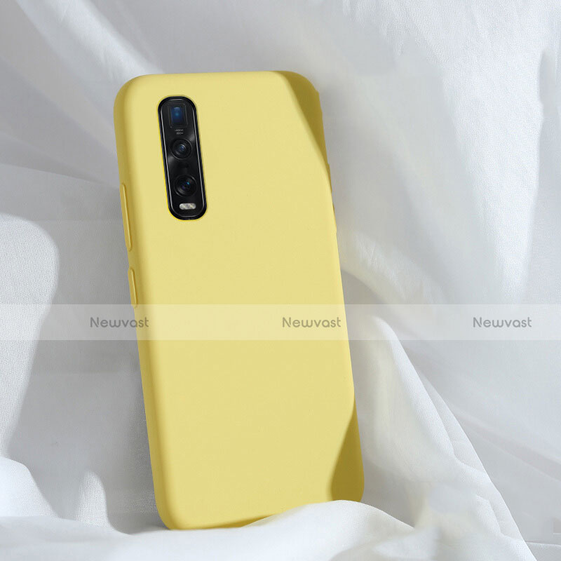 Ultra-thin Silicone Gel Soft Case 360 Degrees Cover S01 for Oppo Find X2 Pro Yellow