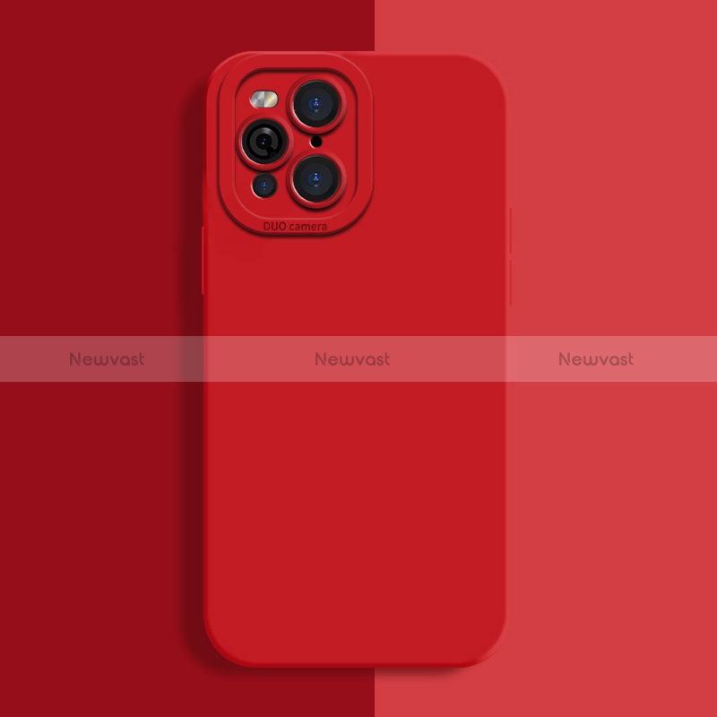 Ultra-thin Silicone Gel Soft Case 360 Degrees Cover S01 for Oppo Find X3 5G Red