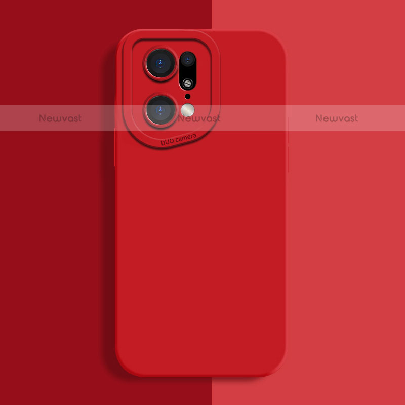 Ultra-thin Silicone Gel Soft Case 360 Degrees Cover S01 for Oppo Find X5 Pro 5G Red