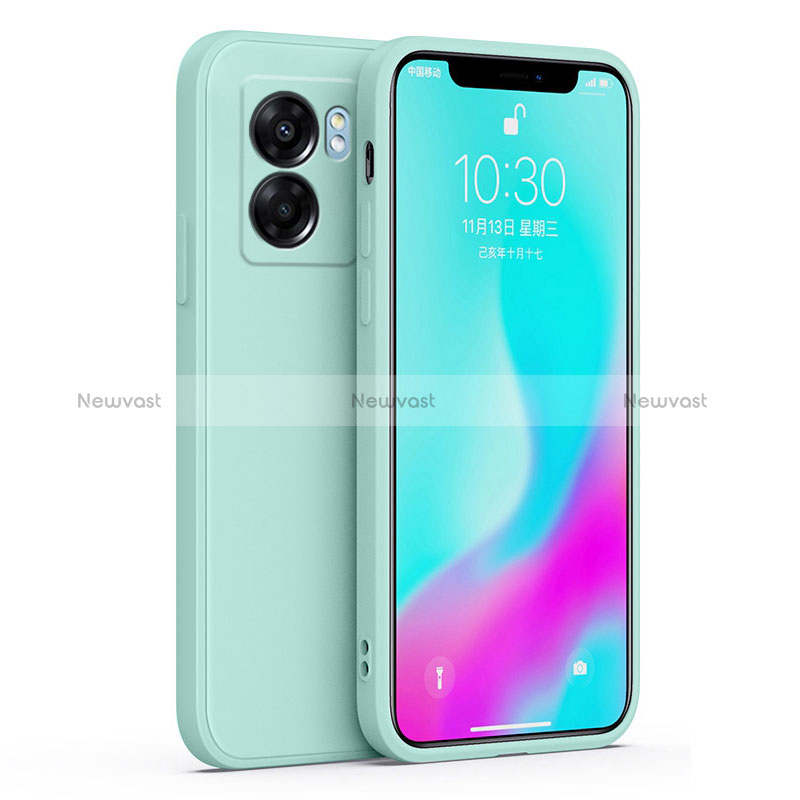 Ultra-thin Silicone Gel Soft Case 360 Degrees Cover S01 for Oppo K10 5G India Mint Blue