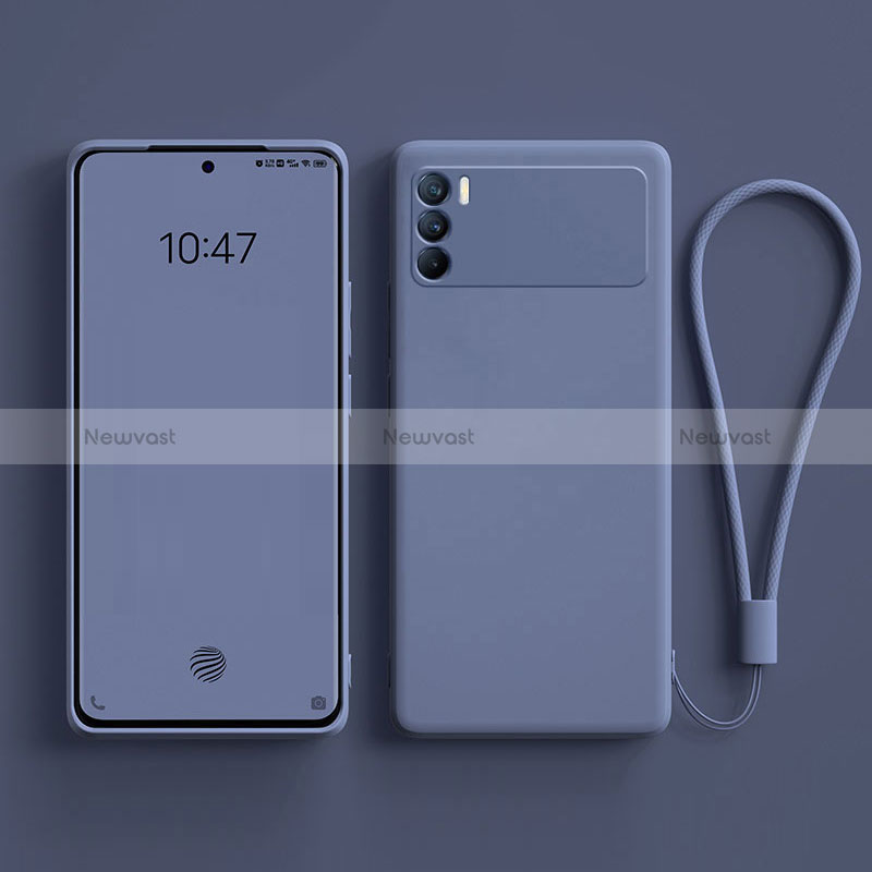 Ultra-thin Silicone Gel Soft Case 360 Degrees Cover S01 for Oppo K9 Pro 5G Lavender Gray