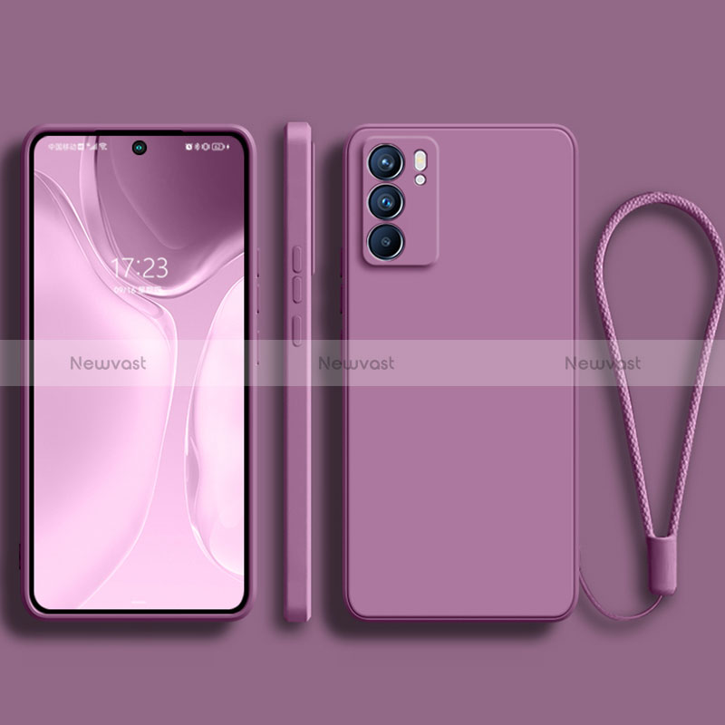 Ultra-thin Silicone Gel Soft Case 360 Degrees Cover S01 for Oppo Reno6 5G Purple