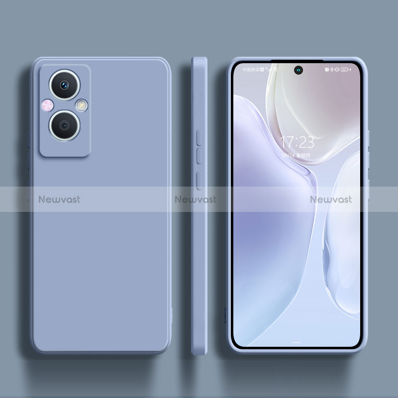 Ultra-thin Silicone Gel Soft Case 360 Degrees Cover S01 for Oppo Reno7 Lite 5G Lavender Gray