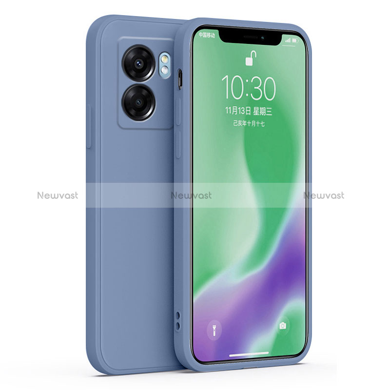 Ultra-thin Silicone Gel Soft Case 360 Degrees Cover S01 for Realme V23i 5G Lavender Gray