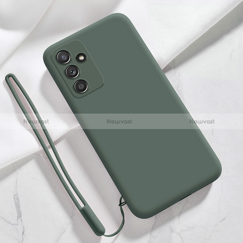 Ultra-thin Silicone Gel Soft Case 360 Degrees Cover S01 for Samsung Galaxy A14 4G Midnight Green