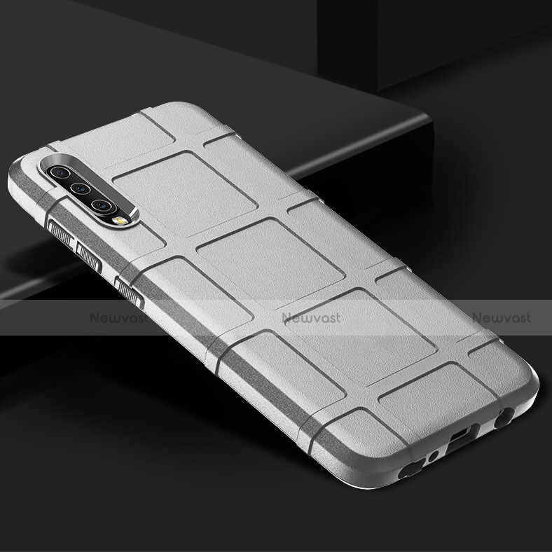 Ultra-thin Silicone Gel Soft Case 360 Degrees Cover S01 for Samsung Galaxy A70 Silver