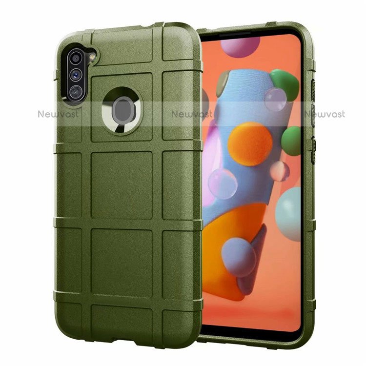 Ultra-thin Silicone Gel Soft Case 360 Degrees Cover S01 for Samsung Galaxy M11 Army green