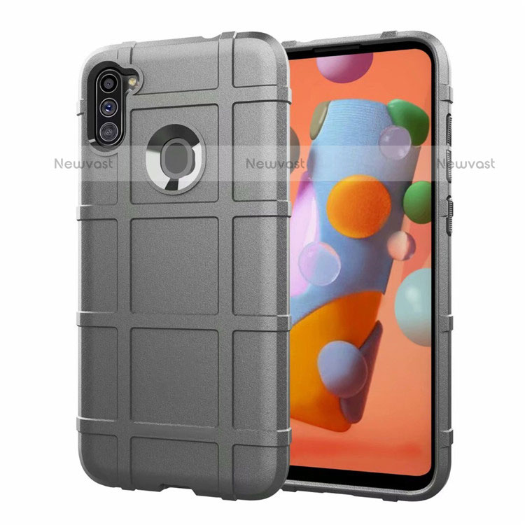 Ultra-thin Silicone Gel Soft Case 360 Degrees Cover S01 for Samsung Galaxy M11 Gray